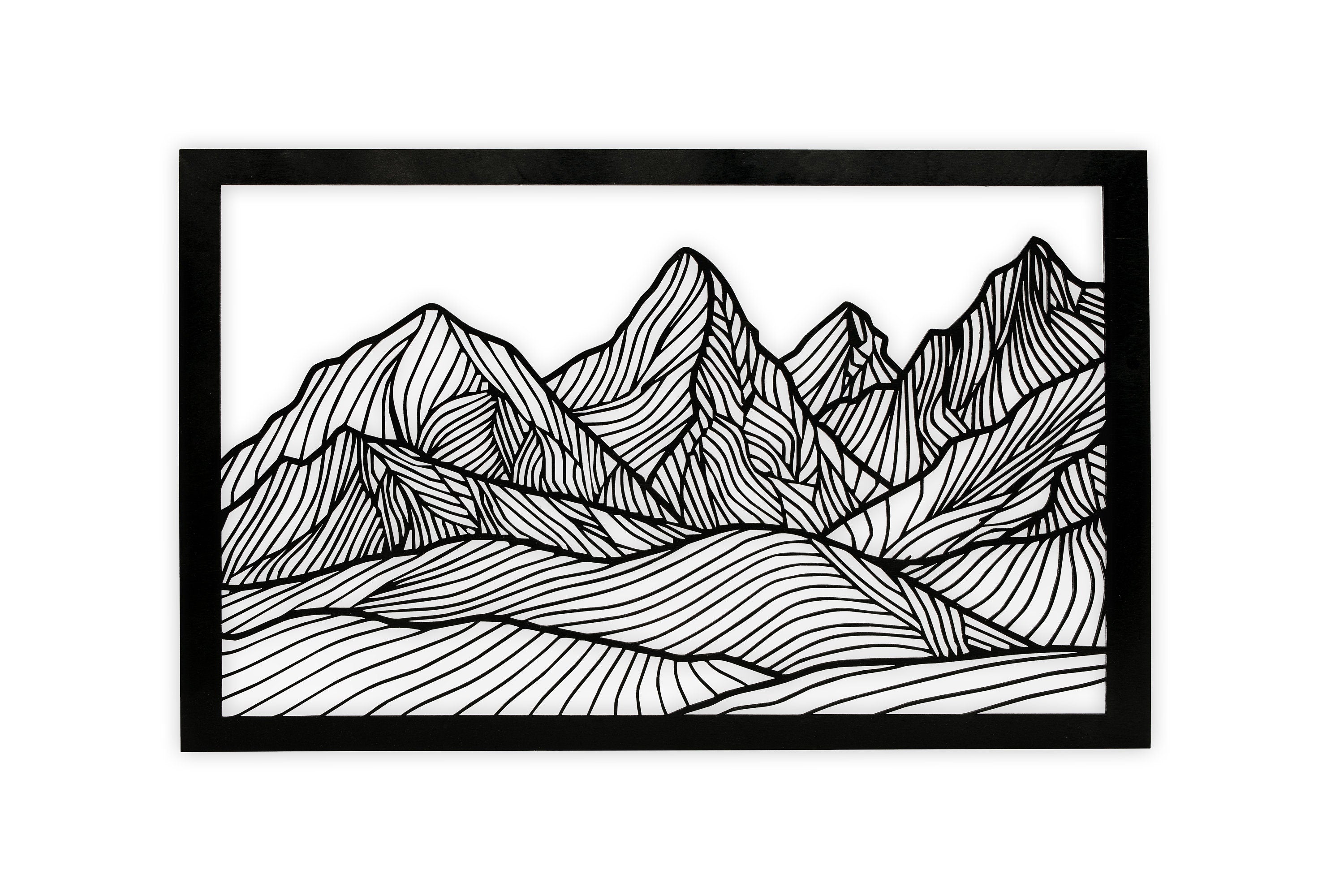 Mountain Silhouette Wall Decor - Laser Cut Wood Art Piece