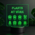 Plants at Work Acrylic LED Sign: Plant Lover Desk Light