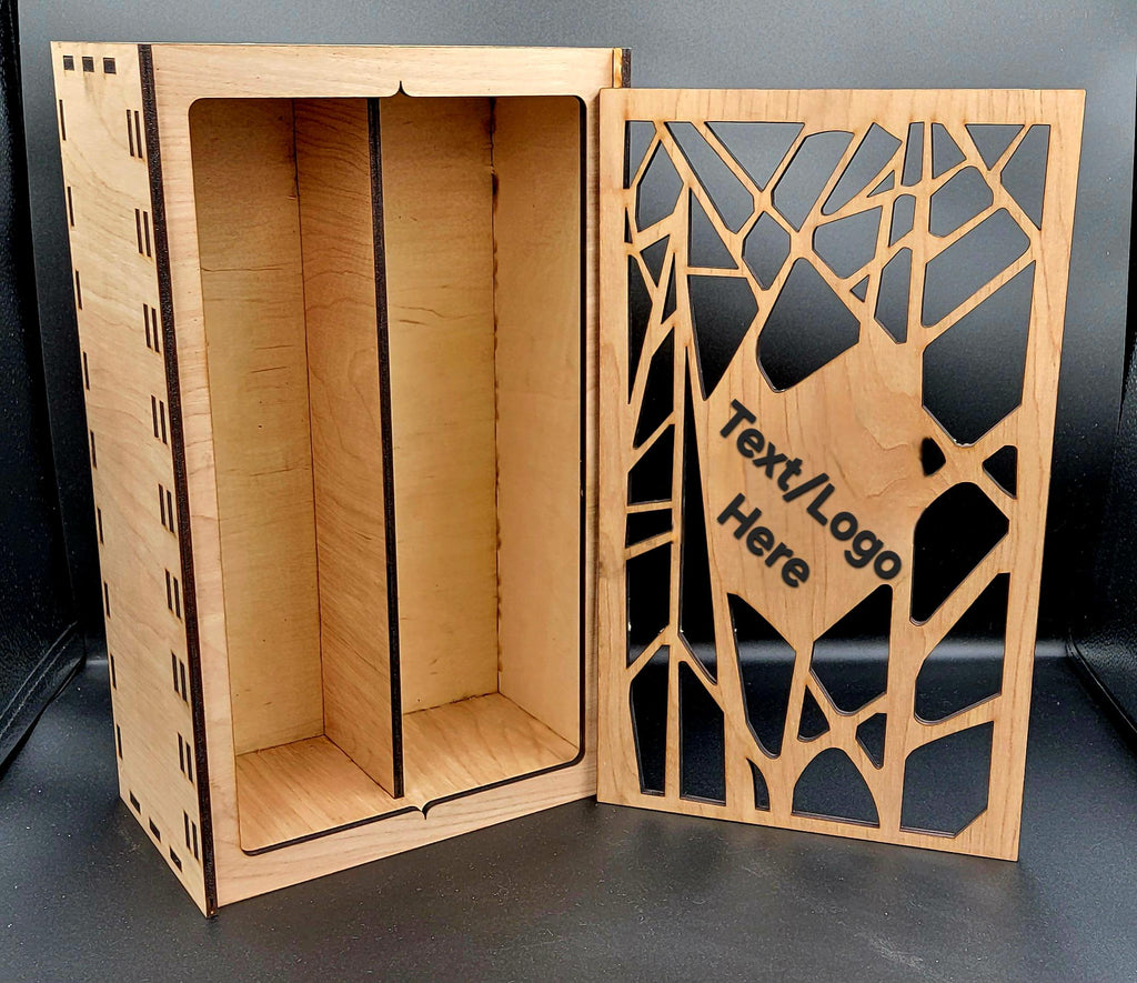 Double Wine Bottle Gift Box – Custom Engraved Wooden case