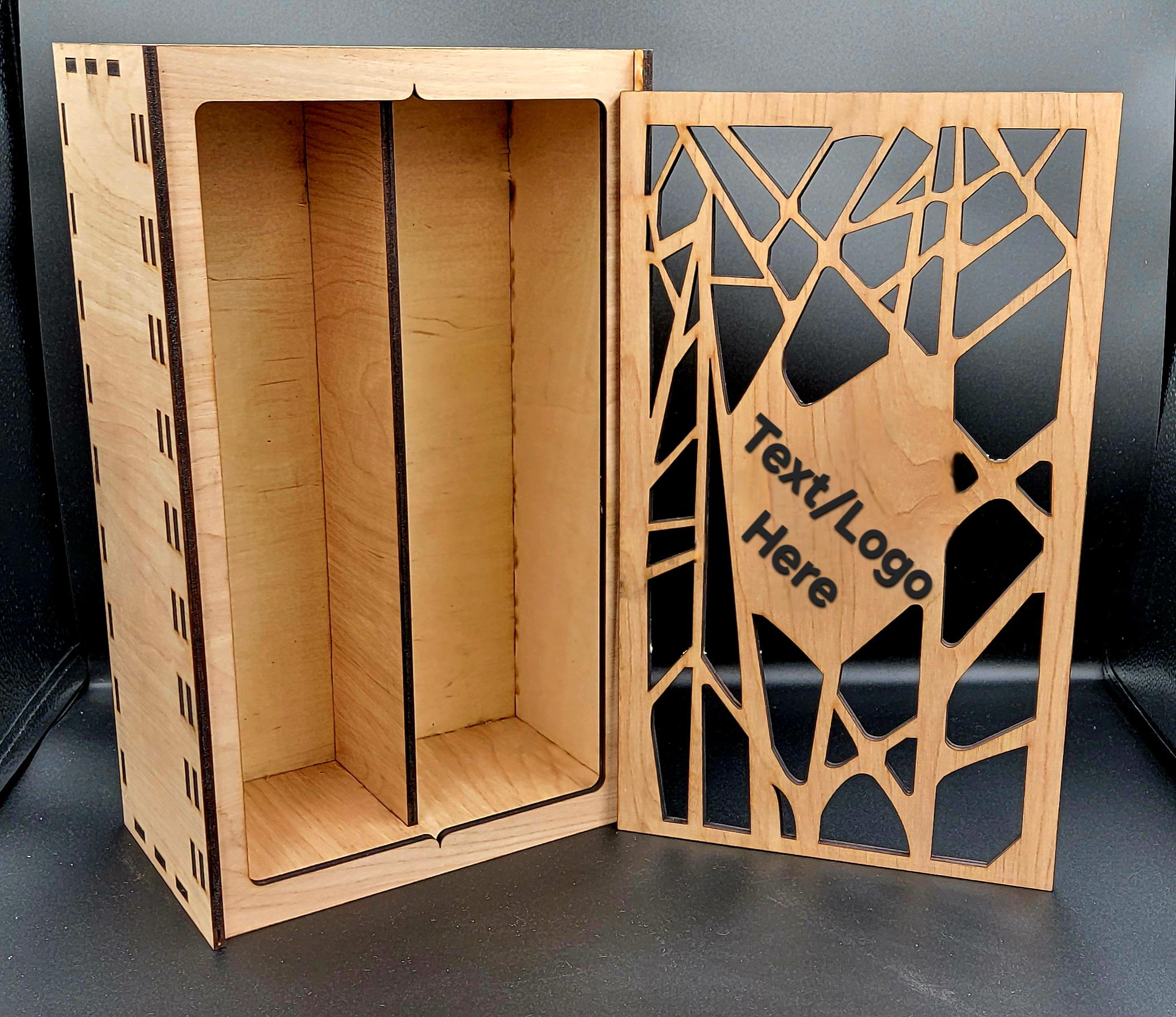 Double Wine Bottle Gift Box – Custom Engraved Wooden case