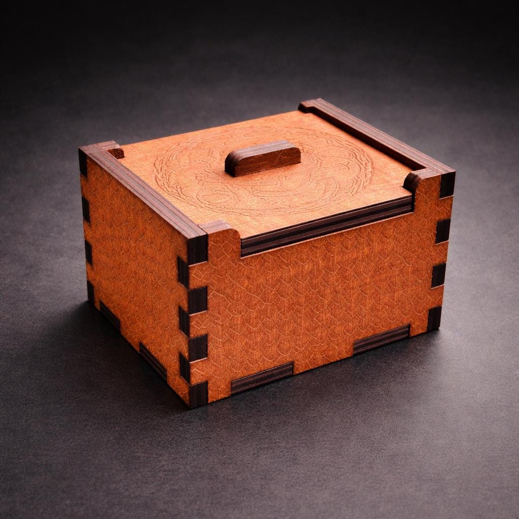 Wooden Dice Box for D&D – Handcrafted RPG Dice Storage with Removable Lid