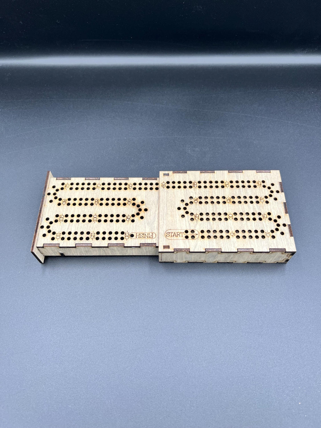 Travel hockey cribbage board - custom engraving and logos