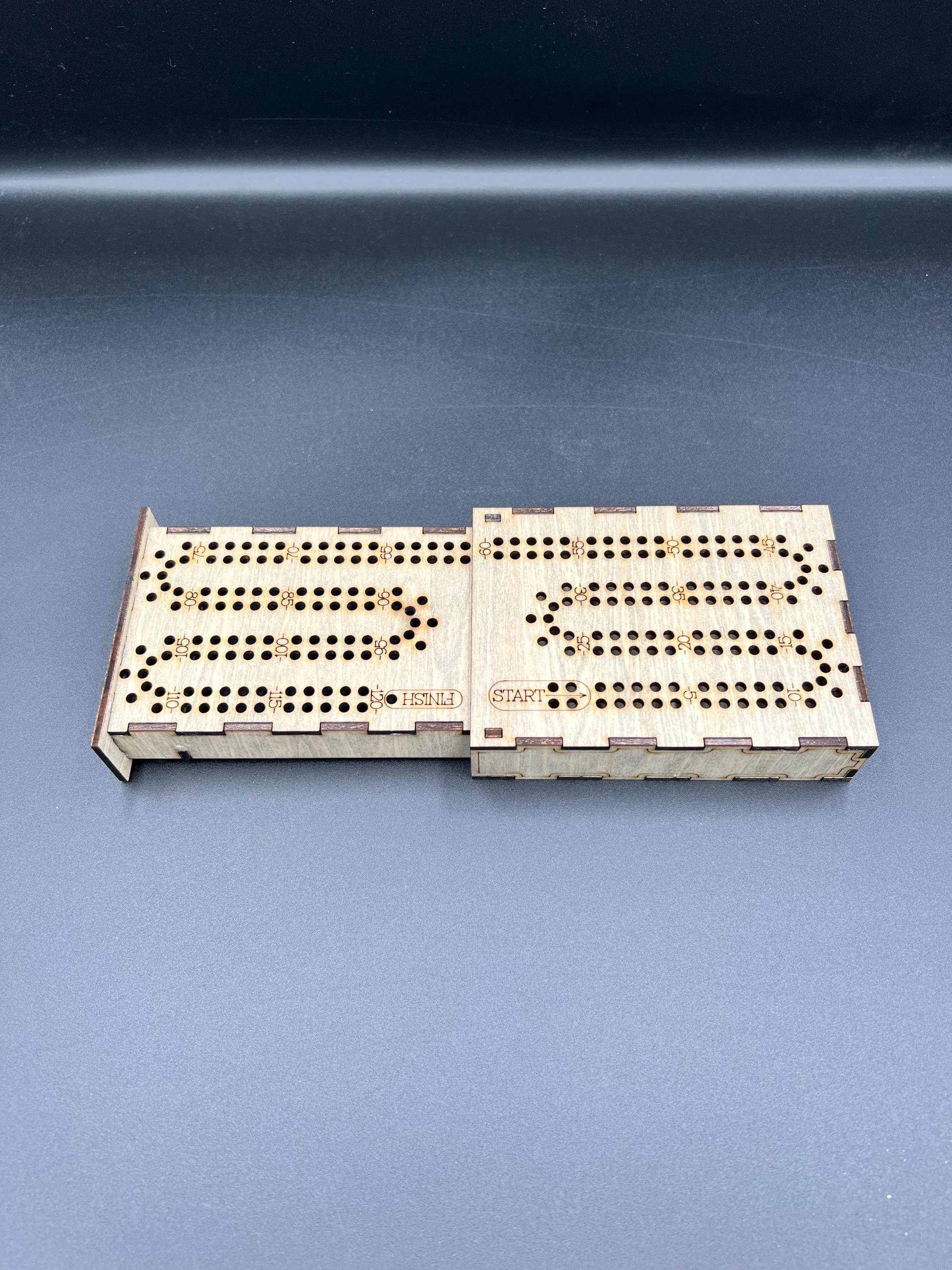 Travel hockey cribbage board - custom engraving and logos