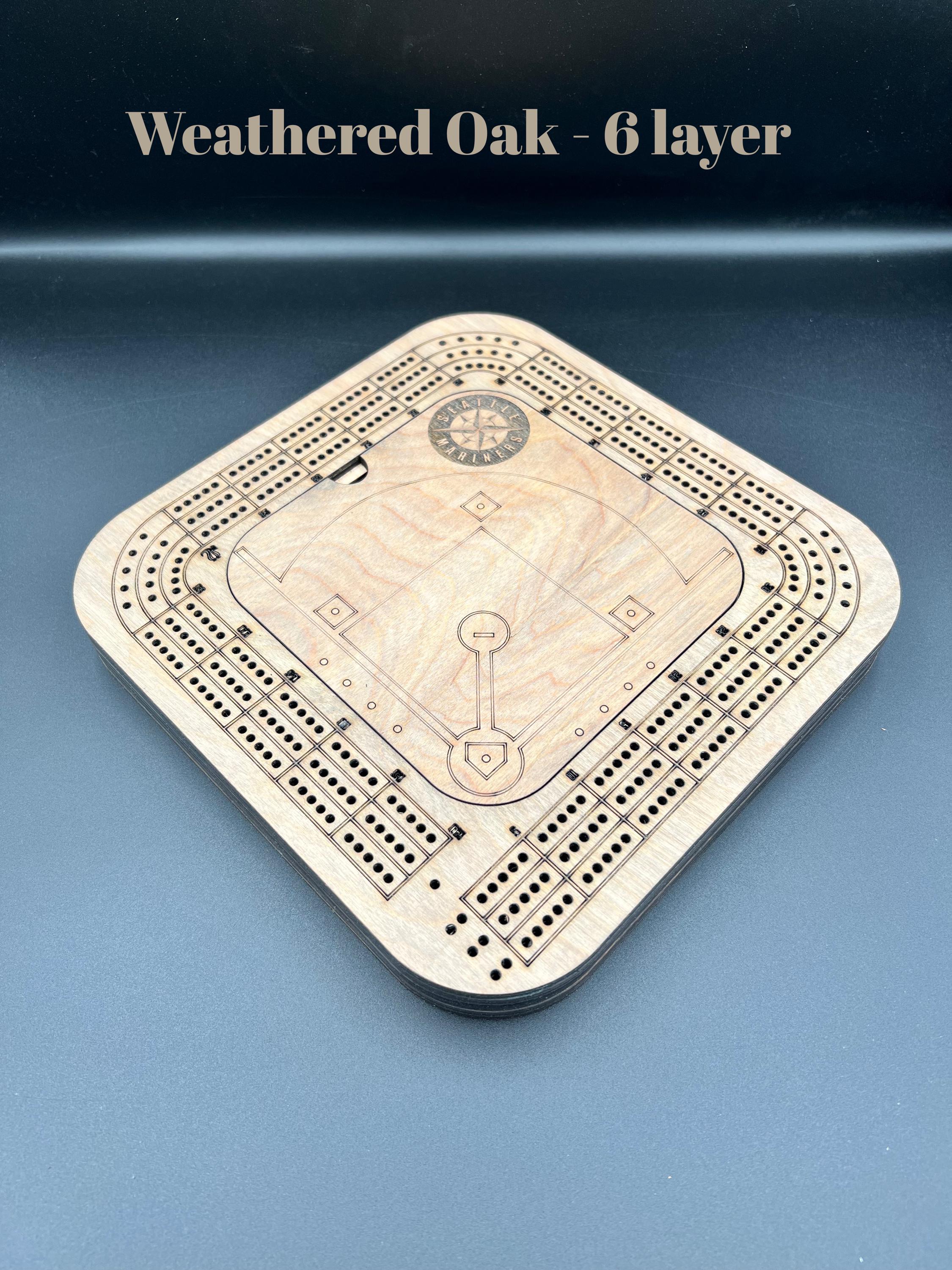 Baseball Cribbage Board: Personalized Team Logo Gift