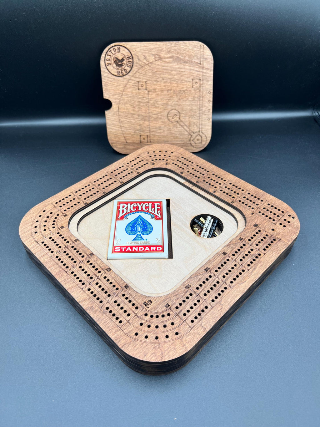 Baseball Cribbage Board: Personalized Team Logo Gift