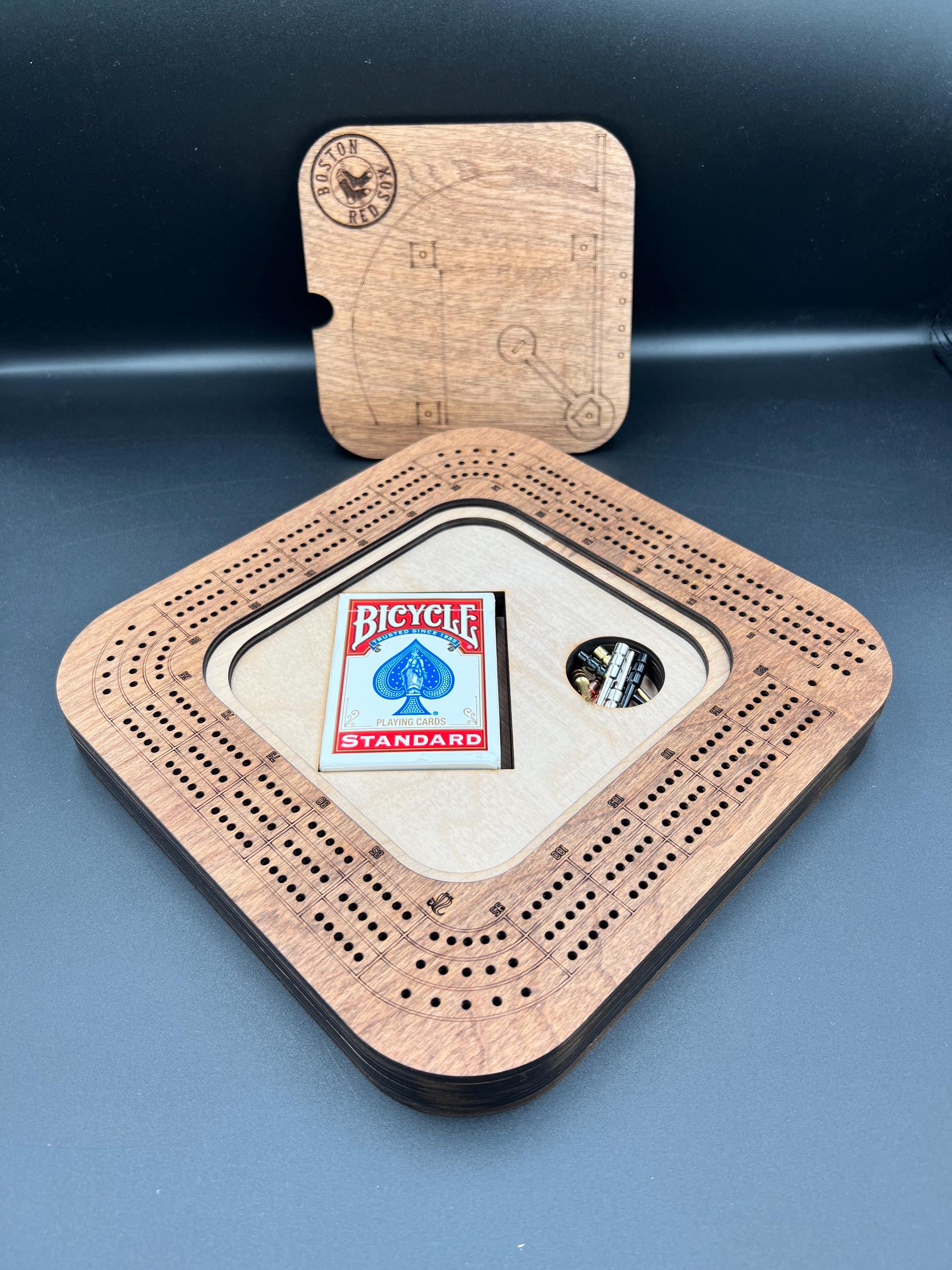 Baseball Cribbage Board: Personalized Team Logo Gift