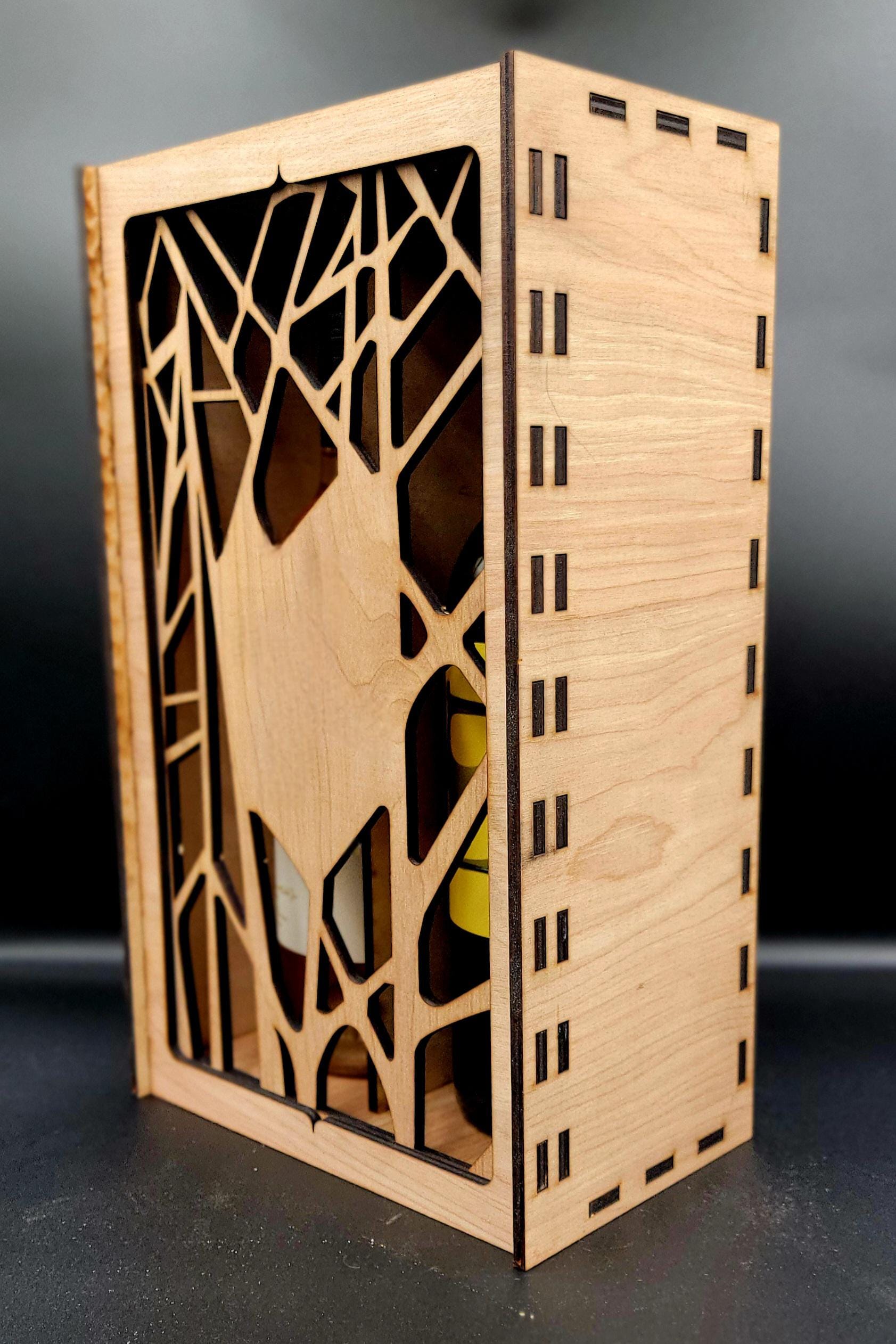 Double Wine Bottle Gift Box – Custom Engraved Wooden case