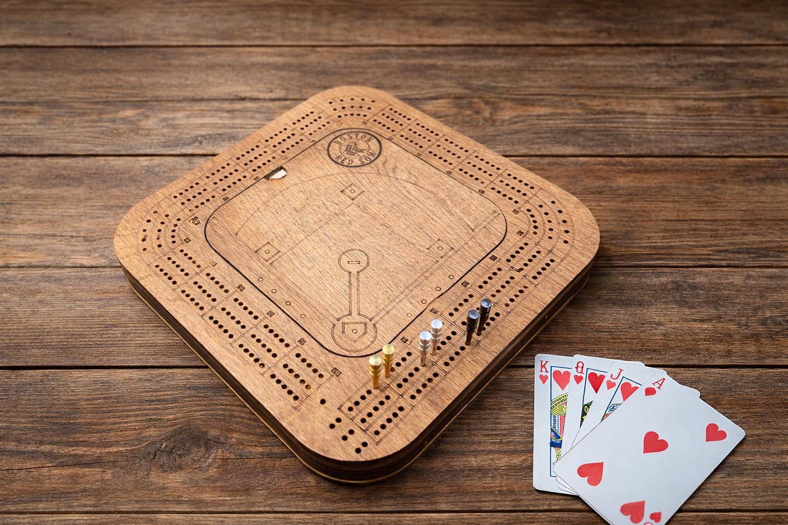 Baseball Cribbage Board: Personalized Team Logo Gift