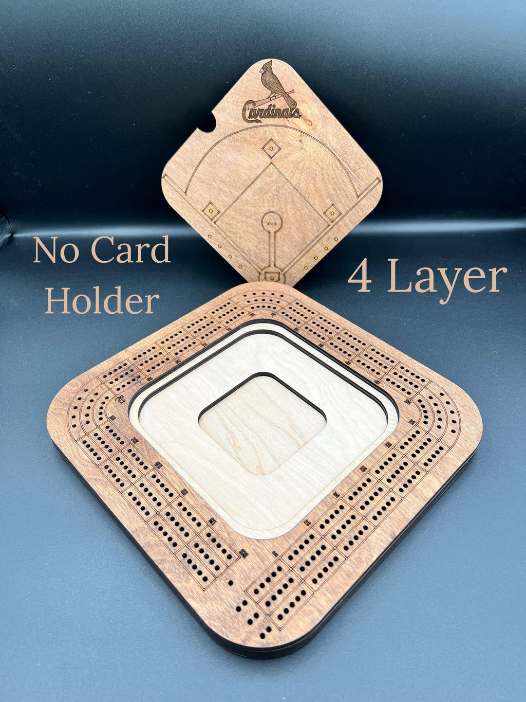 Baseball Cribbage Board: Personalized Team Logo Gift