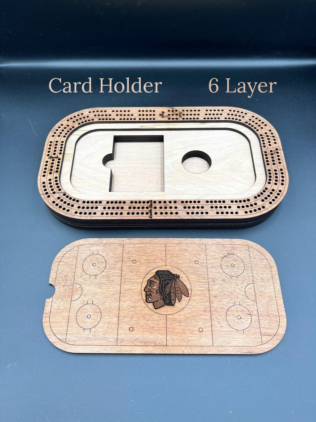 Hockey Cribbage Board: Personalized Team Logo Gift