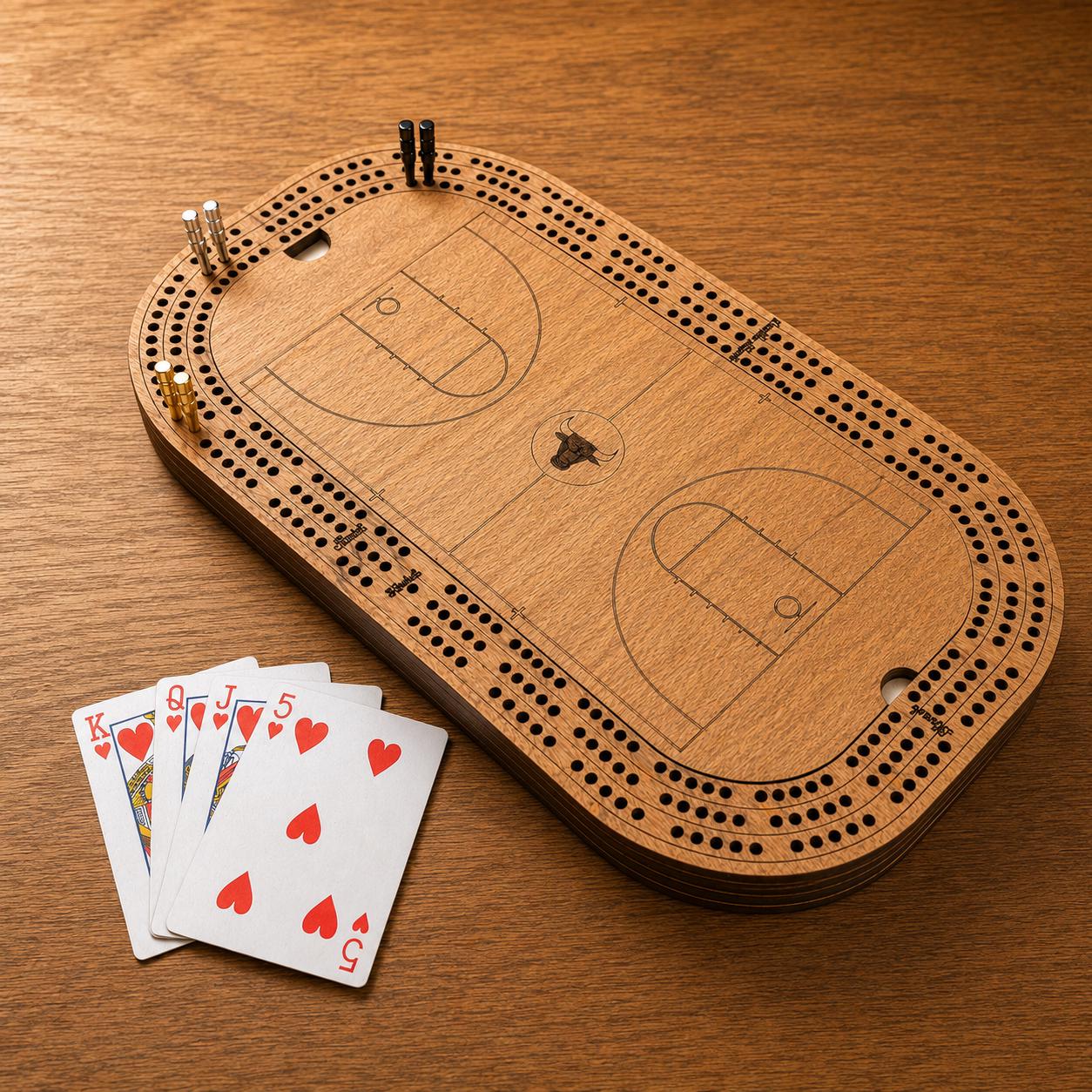 Basketball Cribbage Board: Personalized Team Logo Gift