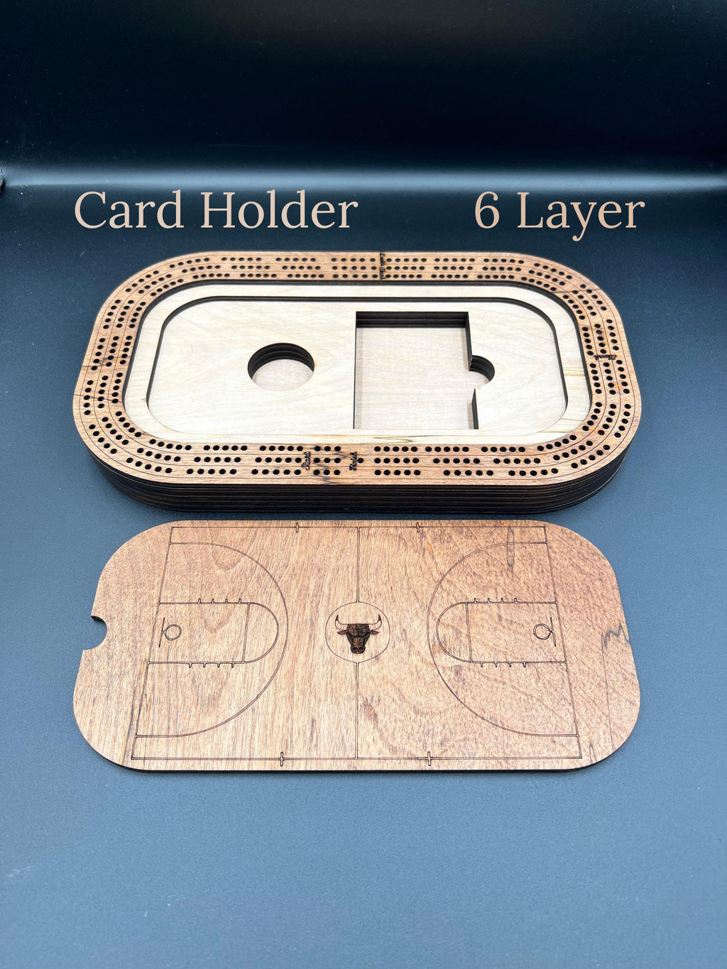 Basketball Cribbage Board: Personalized Team Logo Gift