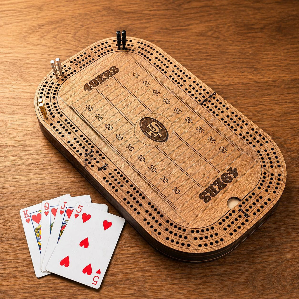 Football Cribbage Board: Personalized Team Logo Gift