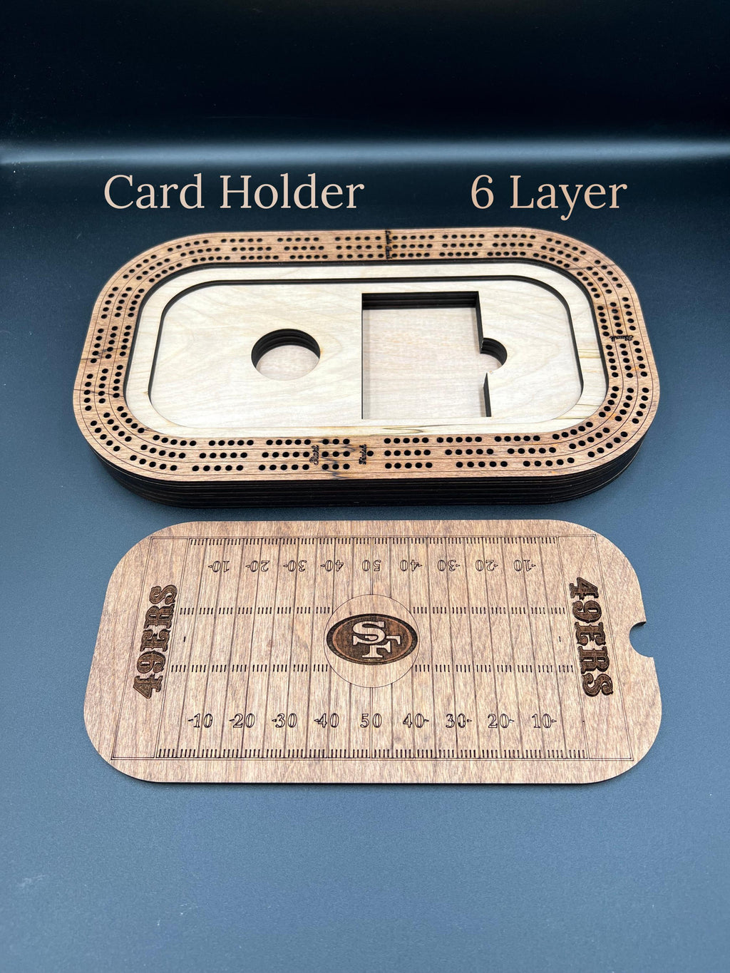 Football Cribbage Board: Personalized Team Logo Gift