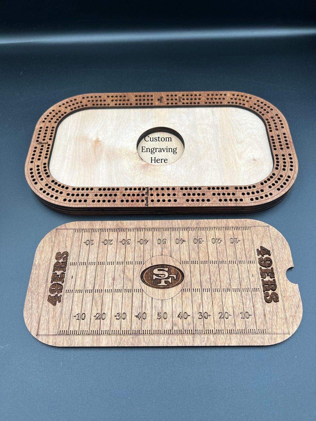 Football Cribbage Board: Personalized Team Logo Gift
