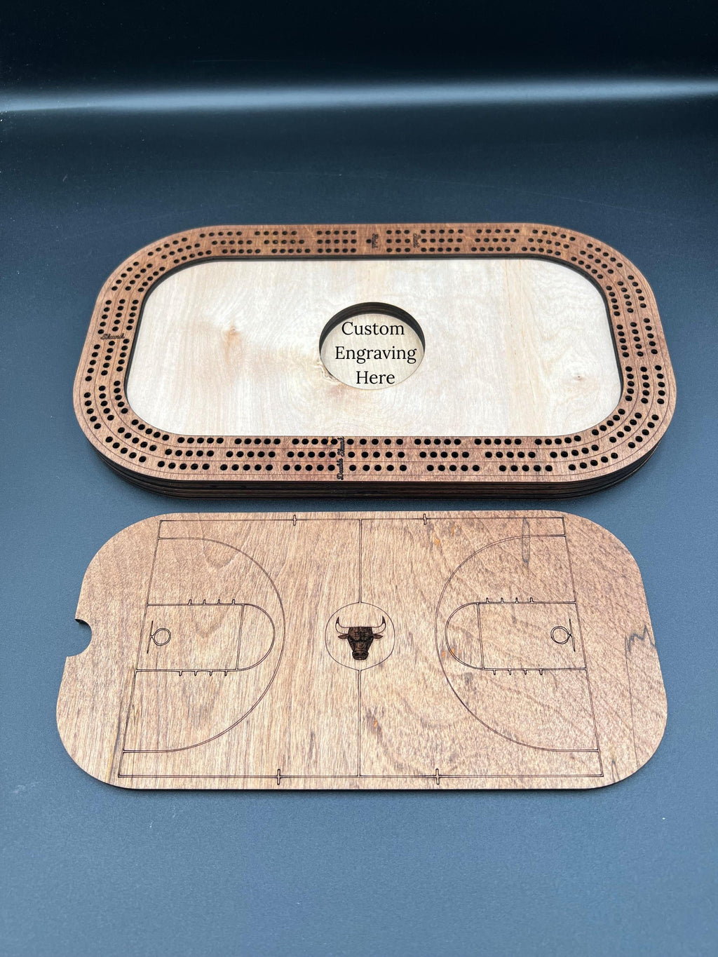 Basketball Cribbage Board: Personalized Team Logo Gift